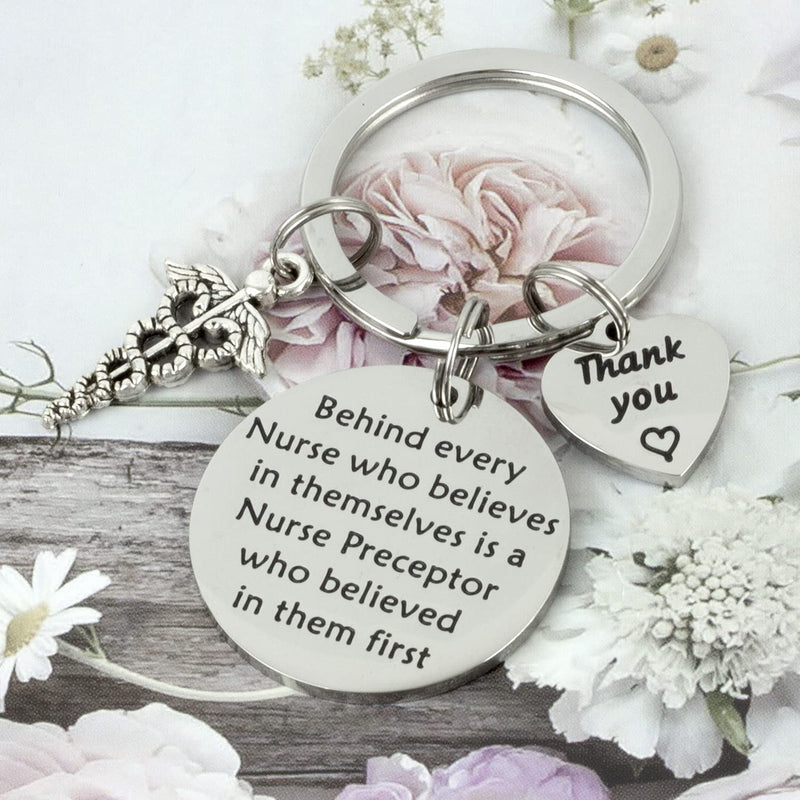 [Australia] - Hutimy Nurse Instructor Gifts Keychain Clinical Instructor Jewelry Nursing Preceptor Nurse Preceptor Key Chain Silver 