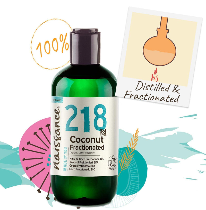 [Australia] - Naissance Organic Liquid Fractionated Coconut Oil (No. 218) 250ml - 100% Pure Natural for Skin, Hair, Lip Gloss, Beauty, Recipes, Aromatherapy, Massage - Edible MCT Oil ‚Äì Cruelty Free, Vegan 