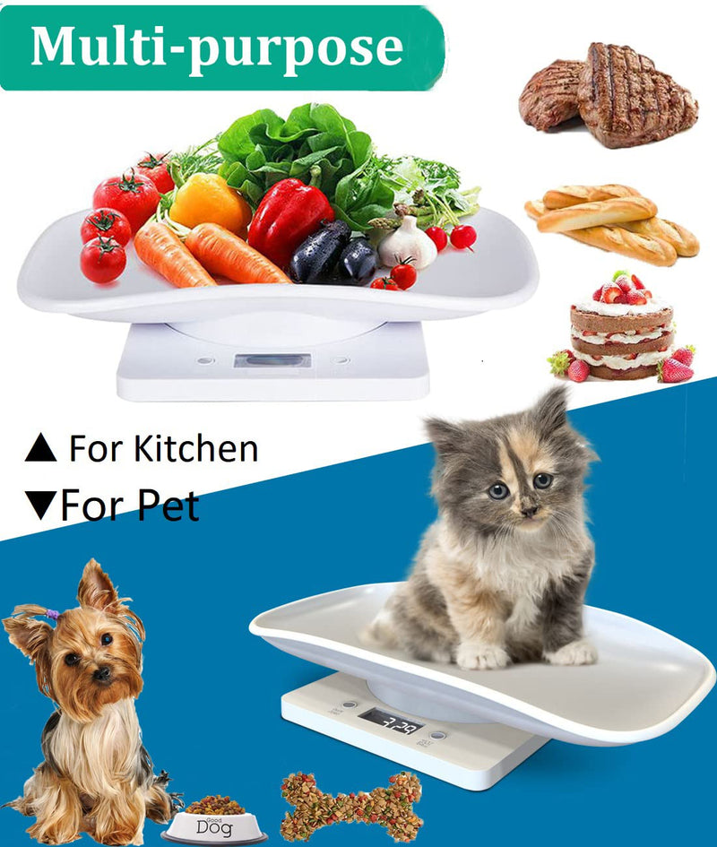 [Australia] - Digital Pet Weighing Scales Mini Cat Dog Scale, Multi-Function Puppy Scale, LCD Kitchen Scales Electronic Food Scales, Switchable g/lb/oz, Easy Clean for Hamster Bunny Bird Small Ainimal 10KG/22 lbs 