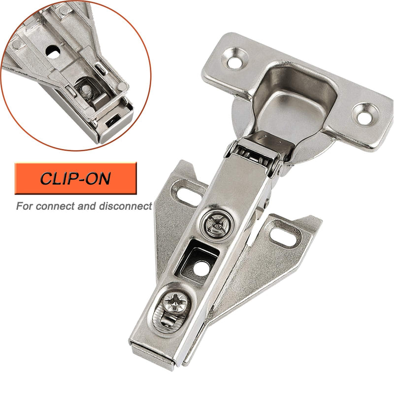 [Australia] - Probrico 1 Pair（2 Pack）Kitchen Cabinet Hinges for Face Frame Cabinet, Concealed Cabinet Hinges Brushed Satin Nickel with Mounting Screws Nickel-plated 