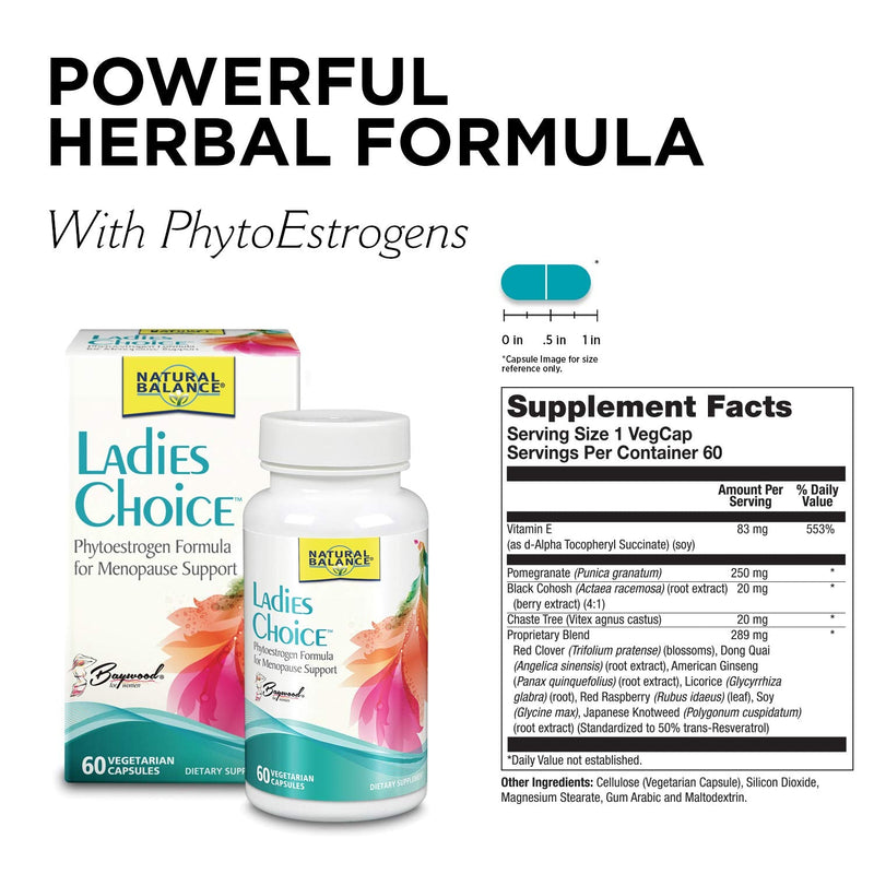 [Australia] - Natural Balance Ladies Choice Menopause Support | Hormone Balance Formula with PhytoEstrogens | 60 VegCaps 