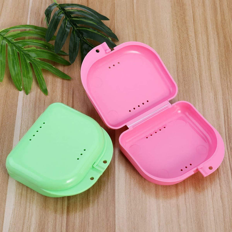 [Australia] - 5pcs Retainer Case Mouth Guard Case Orthodontic Dental Retainer Box Denture Storage Container with Vent Holes 