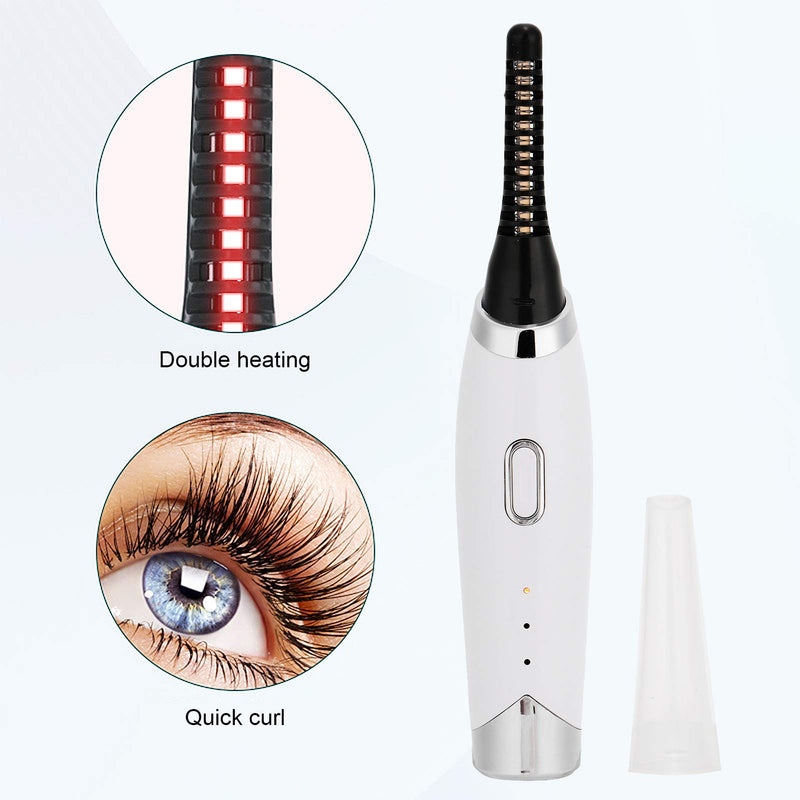 [Australia] - Portable Electric Eyelash Curler Heated Eyelash Curler Mini Eye Lash Curling Clip Quick Heating Natural Long-lasting Eye Beauty Makeup Tools 