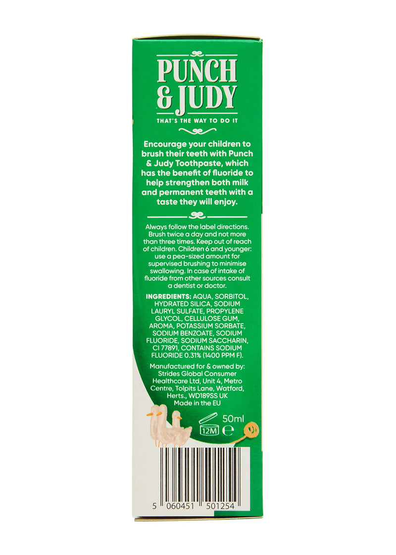 [Australia] - Punch & Judy Kids Toothpaste - Hint of Mint Flavour, 3+ Years, Fluoride, Sugar Free 50ml (Pack of 1) 