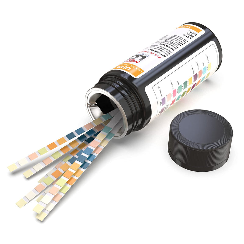[Australia] - 10 Parameter Urine Test Strips for Urinalysis(150 Cnt) in Sealed Pouches. Tests for Ketosis, pH, Protein, UTI, Kidney and Liver Function 