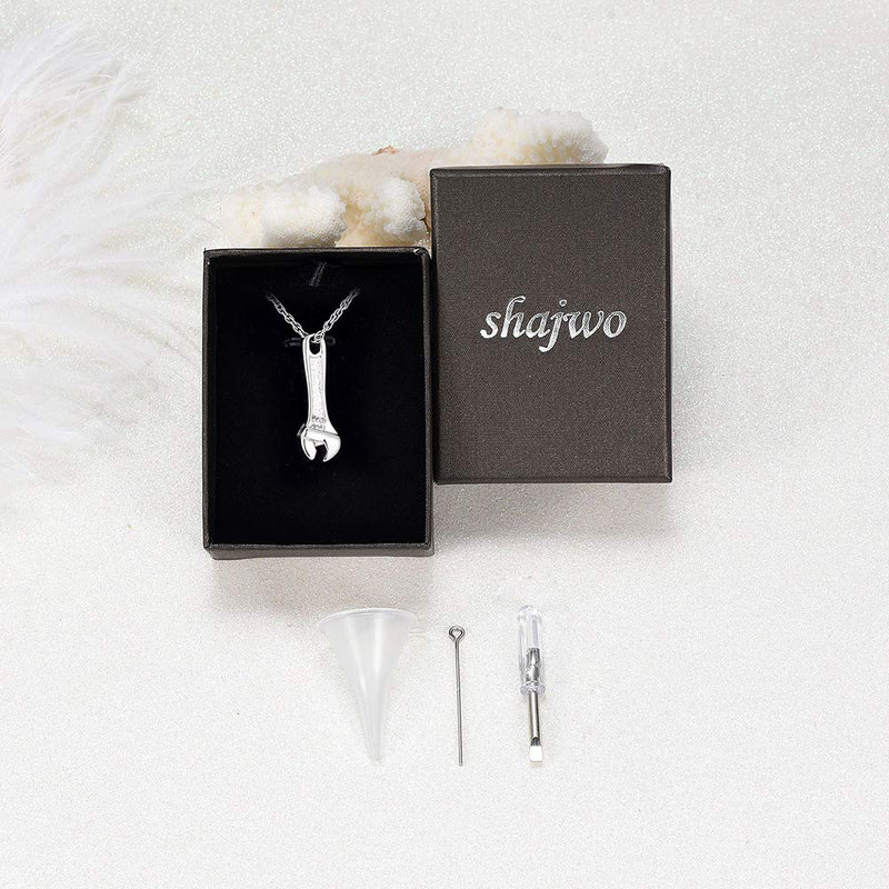 [Australia] - shajwo Cremation Jewelry for Ashes Stainless Steel Wrench Hammer Urn Pendant Locket Keepsake Memorial Necklace for Human Ashes Holder for Women Men 