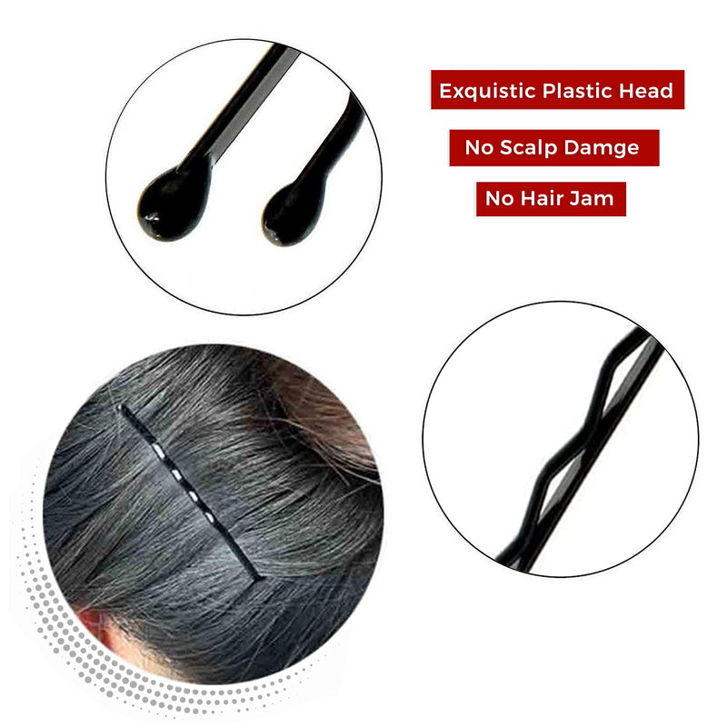 [Australia] - Black Hair Pins 100 Pcs Black Bobby Pins Black Hair Grips Kirby Grips Hair Pins for Buns, Bun Pins with Box Great Hair Grips for Thick Hair grips black Pins (5cm)… 100 Black Bobby Pins 5CM 