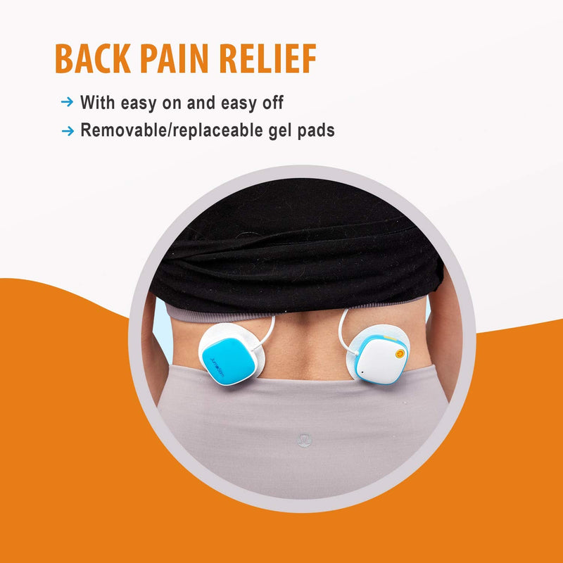 [Australia] - JumpStim TENS Muscle Massager Double Pad Electrode Stimulator – Rechargeable, Portable, Wearable Adhesive 5 Speed Massage Relief Therapy Device for Back Pain, Neck Strain, Achy Feet, Sports Injury 