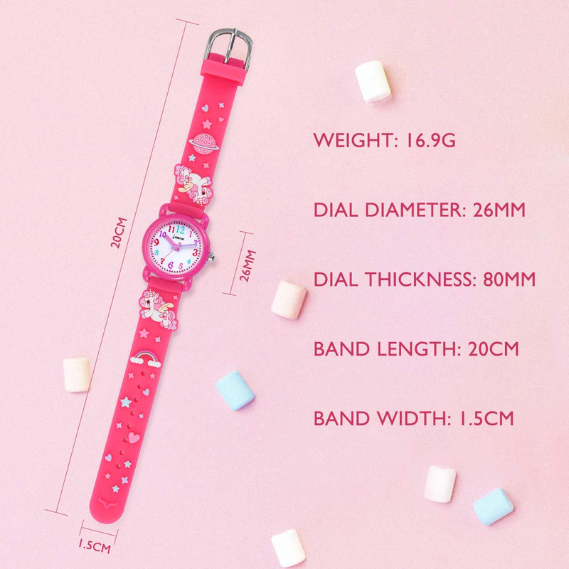 [Australia] - Kids Watch,Girls Watch 3D Cute Cartoon Waterproof Silicone Children Toddler Wrist Watch for 3-10 Year Girls Little Child -Rosered 