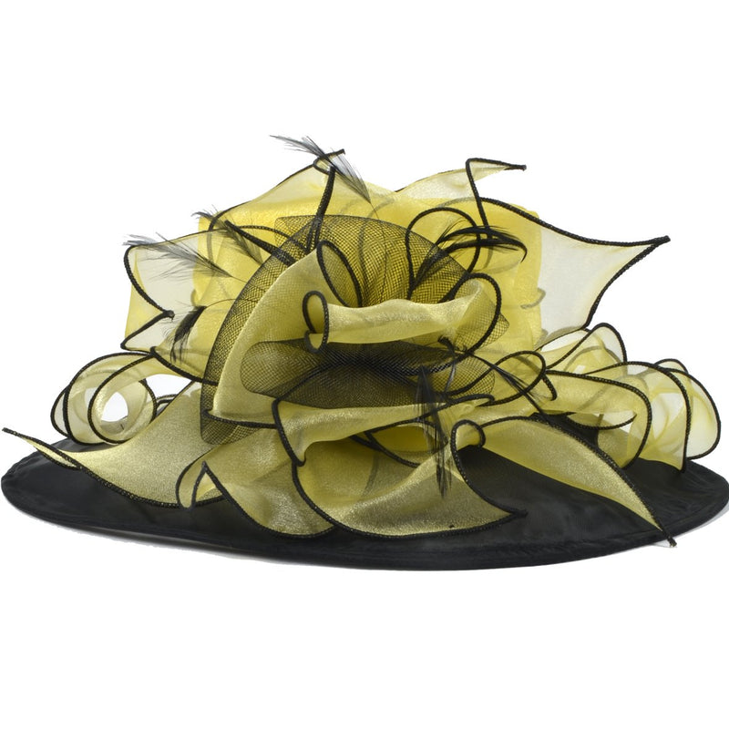 [Australia] - Womens Kentucky Derby Church Dress Fascinator Tea Party Wedding Hats S056 Floral Yellow 