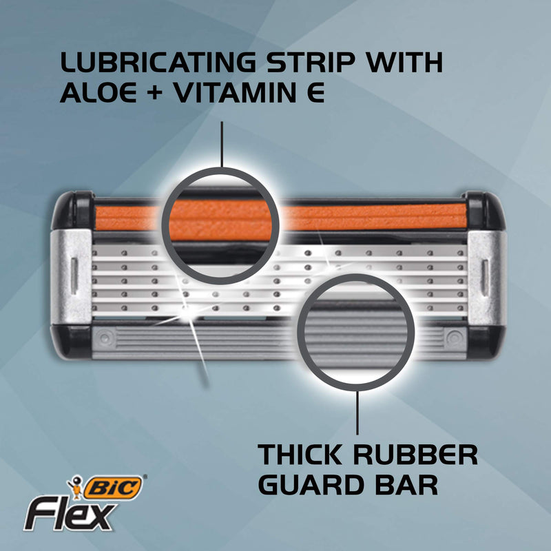 [Australia] - BIC Flex 5 Titanium Men's Disposable Razor, Five Blade, Pack of 10 Razors, Flexible Blades for an Ultra-Close Shave 1 Handle & 10 Cartridges 