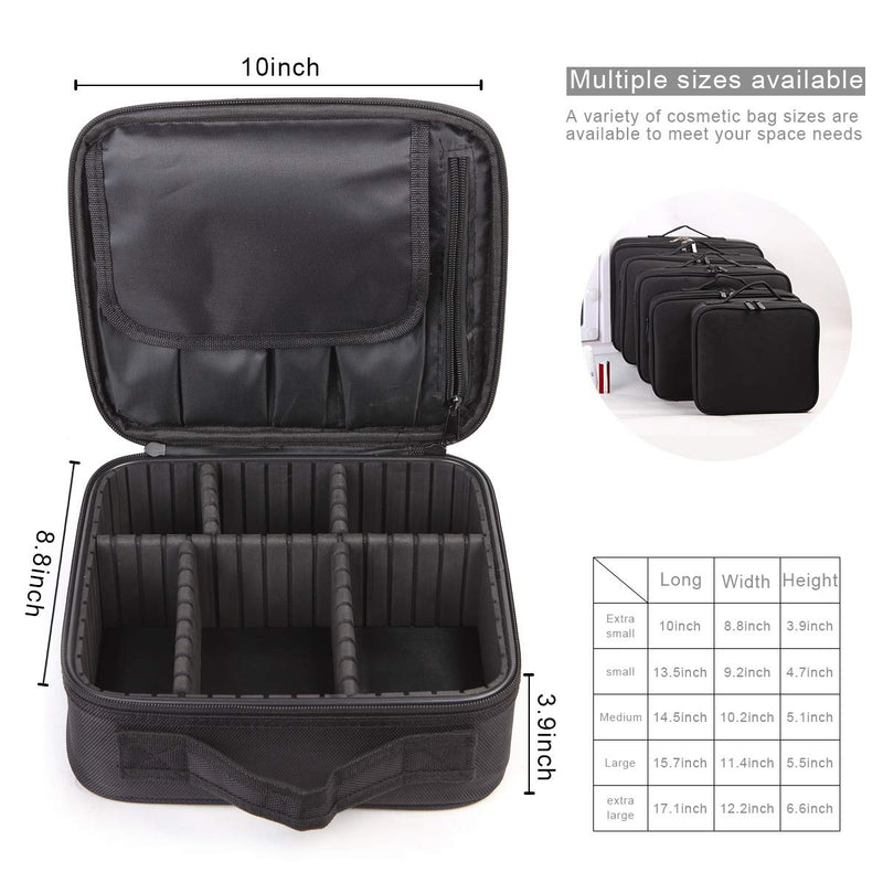 [Australia] - Travel Makeup Bag Large Cosmetic Organizer Waterproof Portable Case for Women Girls (Black) Black 