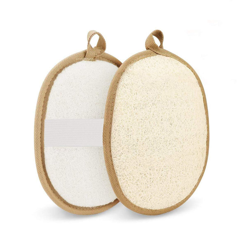 [Australia] - Exfoliating Loofah Sponge Body Scrubber - Pack of 2 Natural Loofah Sponges, Shower Body Exfoliator Scrubbing Pads for Removing Dead Skin 