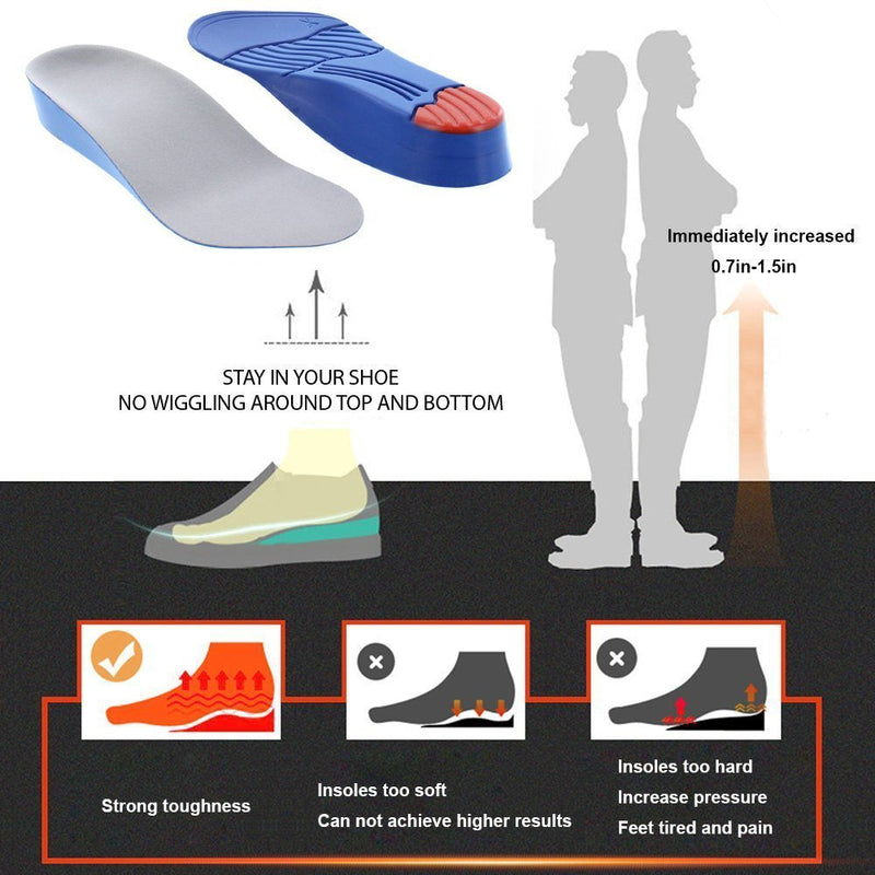 [Australia] - Height Increase Insole, Shoe Lifts For Men - High Arch Mid Sole Support 3/4 Length Elevator Shoe Lift - 1.5 Inches Taller (Men) 