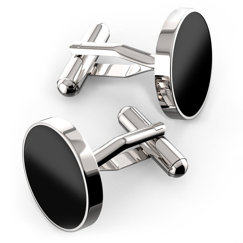 [Australia] - UHIBROS Jewelry Stainless Steel Classic Tuxedo Shirt Cufflinks for Men Unique Business Wedding White Black 