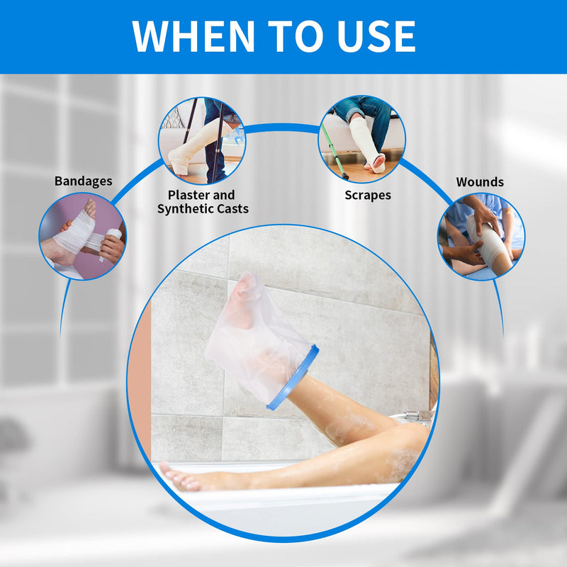 [Australia] - Waterproof Ankle Cast Cover for Shower , Annhua Thickening PVC Ankle Dressing Protector , Reusable Cast Bag to Keep The Wound Dry During Bathing 