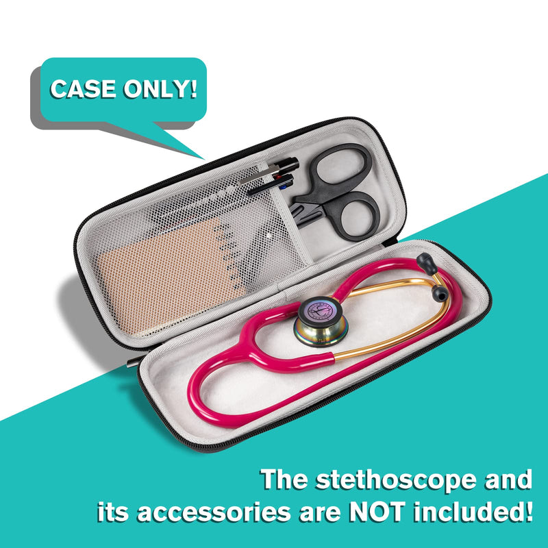 [Australia] - ProCase Stethoscope Hard Case for 3M Littmann Cardiology III, Classic III, Classic II, Lightweight II S.E, Master Cardiology Lightweight Travel Carrying Case -Black 