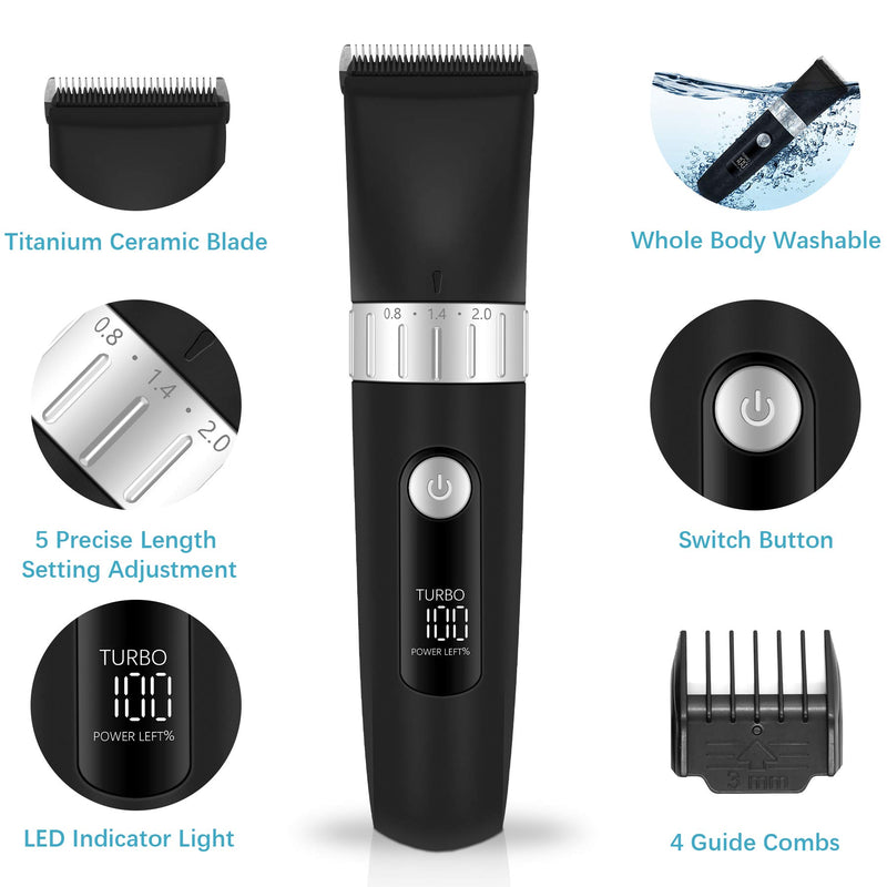 [Australia] - Maxshop Hair Clippers for Men, Cordless Hair Trimmer Professional Hair Cutting & Grooming Kit Barber Clippers Kit with Rechargeable Battery LED Display 