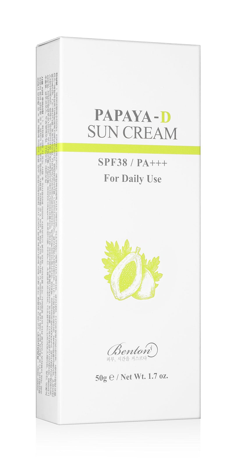 [Australia] - BENTON Papaya-D Sun Cream 50g (1.76 fl.oz.) - Papaya Vitamins Moisturizing & Skin Vitality UV Block Cream, No Harmful Ingredients, for Dry and Sensitive Skin 