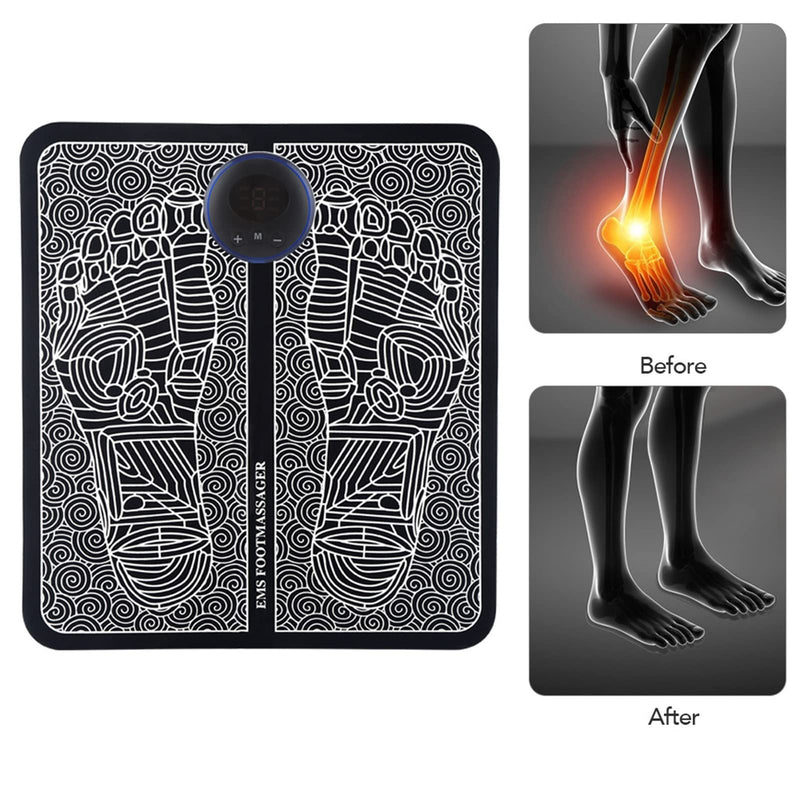 [Australia] - Foot Massager Mat, Microcurrent Sole Massage Pad for Acupuncture Point Stimulation and feet Fatigue Relief - 6 Modes 9 Strength, USB Rechargeable (34.5 x 46.5 x 3cm) 