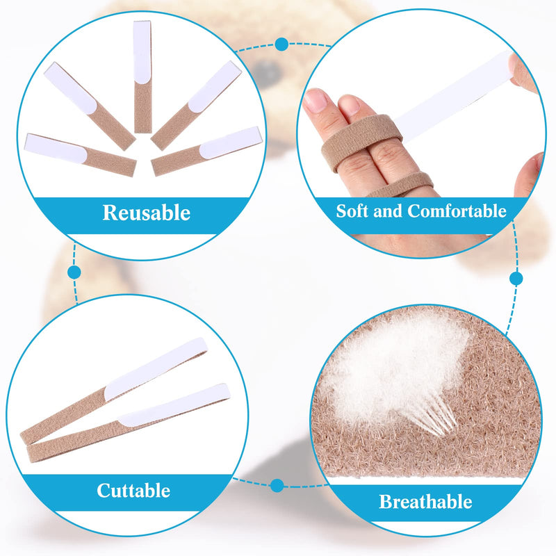 [Australia] - 20 Pieces Buddy Finger Wraps Finger Loops Tapes for Broken Adjustable Finger Splint Wrap Fabric Toe Splint Wraps Toe Cushioned Bandages For Relieving Pain, Light Brown, 5.5 x 0.5 Inch 