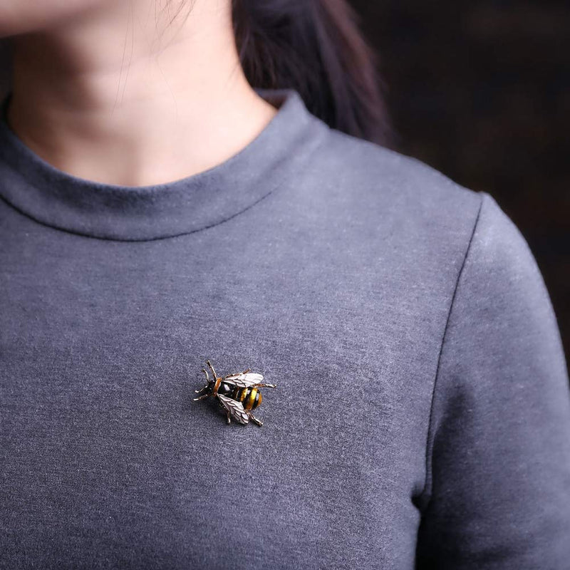 [Australia] - N-A 4 Pieces Insect Bee Brooch Pin Set for Women, Crystal Enamel Insect Animal Brooches Pins Vintage Jewelry Set of 4 