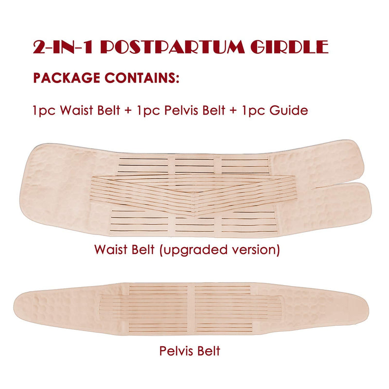 [Australia] - 2 in 1 Postpartum Belly Band Support Recovery Belt Waist/Pelvis Belt Body Shaper Shapewear (Nude, Plus Size) Nude Plus Size (Pack of 1) 