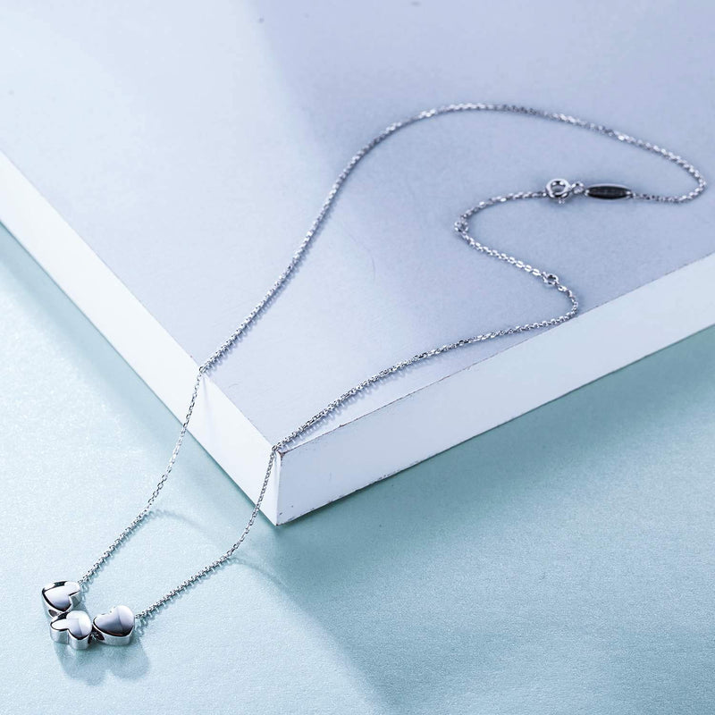 [Australia] - Tiny Heart Necklace, Three Sister Gift, Gift for Best Friend,Dainty Heart Necklace, Delicate Necklace, Bridesmaid Gift (Sister necklace) 