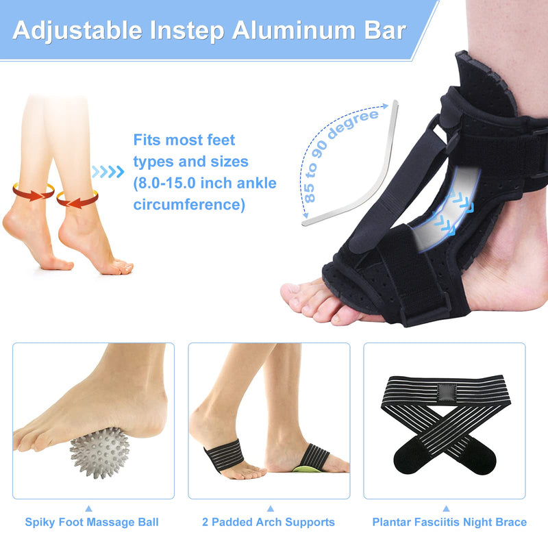 [Australia] - Plantar Fasciitis Night Splint, 2 Packs New Upgraded Multi Adjustable Ankle Brace Foot Drop Orthotic Brace for Plantar Fasciitis, Arch Foot Pain, Achilles Tendonitis Support for Women Men 