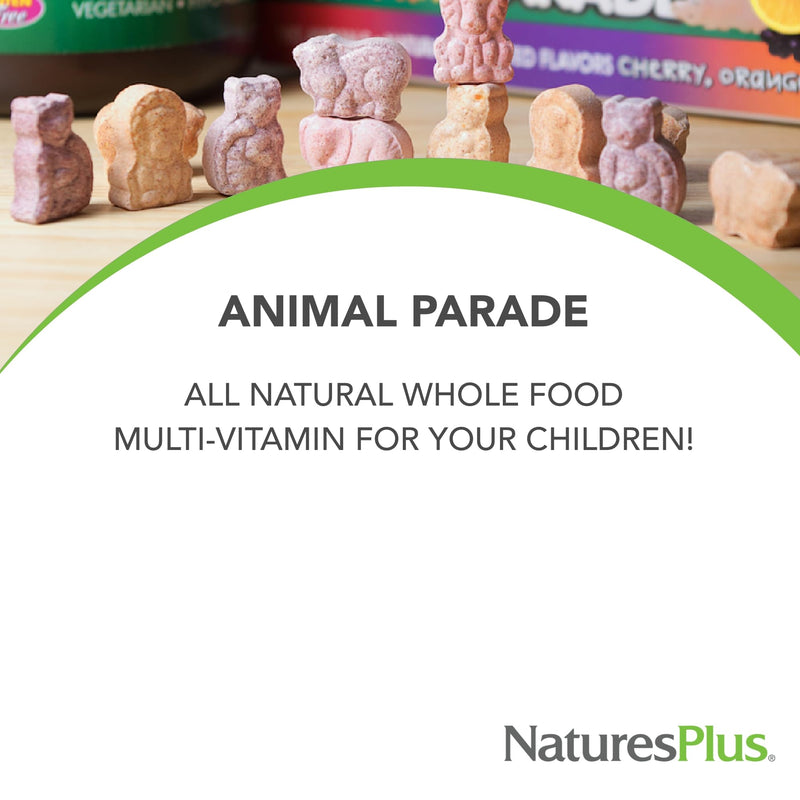 [Australia] - NaturesPlus Animal Parade Tummy Zyme Children�s Digestion Support - Active Enzymes, Lactase, Live Probiotics - Vegetarian, Gluten Free - Tropical Fruit Flavour, 90 Chewables 