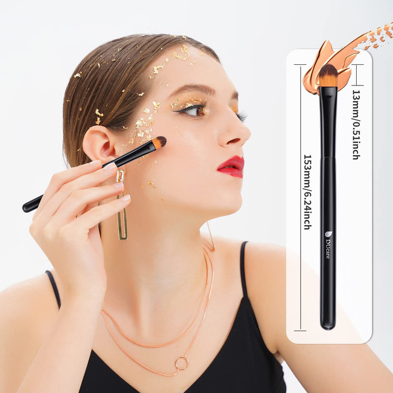 [Australia] - DUcare 2Pcs Foundation Brush and Concealer Brush Professional Flat Top Kabuki Brush for Face Synthetic Liquid Blending Mineral Powder Makeup Tools 