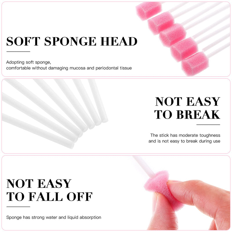 [Australia] - SUPVOX 30PCS Sponge Swab Disposable Medical Sponge Stick Tooth Mouth Cleaning Oral Care Tool (Pink) Pink 