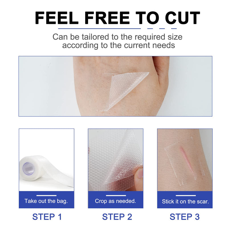 [Australia] - Advanced Silicone Scar Sheets, Transparent Strips, Gel Tape for Scar Removal, Reusable and Effective Removal New and Old Scars(4X300CM Roll) Blue 
