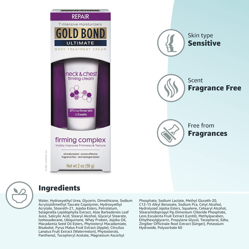 [Australia] - Gold Bond Neck & Chest Firming Cream 2 oz., Clinically Tested Skin Firming Cream 