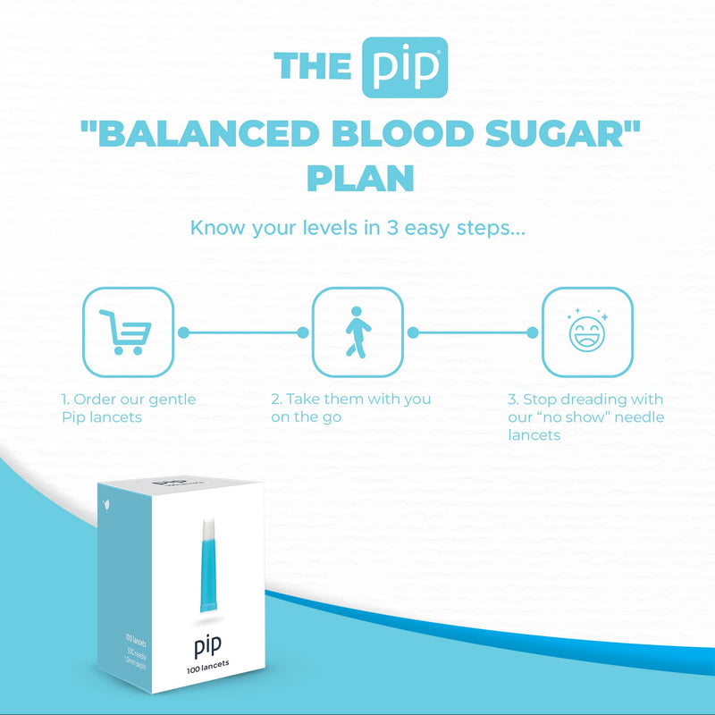 [Australia] - Pip 100 Lancets | All-in-One 30G-1.0mm Diabetes Safety Lancets | Ultra-Sensitive Fingerstick Testing for Blood Sugar & Ketone Monitors 
