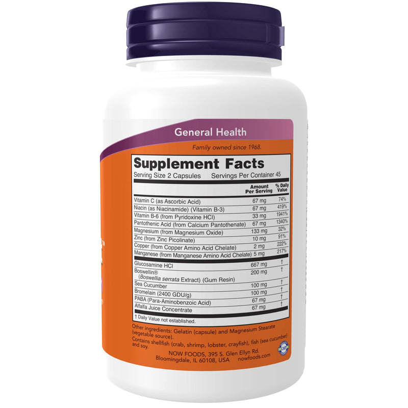 [Australia] - NOW Supplements, Joint Support™ with Glucosamine, Boswellin® and Sea Cucumber, 90 Capsules 