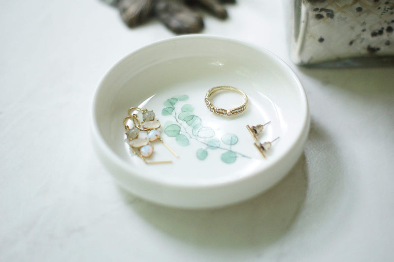 [Australia] - Modern Ceramic Jewelry Tray - Dish Trinket Ring Candy Glass Salt Sushi Nesting Circle Round Bowl Tray - Perfect Gift Favor Decorative Decor - Mom Friend Bridesmaid - CEDAR + INK 