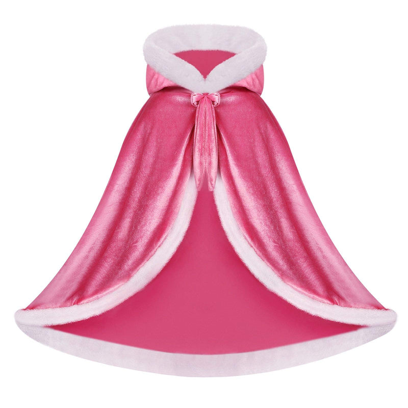 [Australia] - Girls Dress Up Hodded Cape Toddler Costume for Princess Cloaks 2-3T Pink 