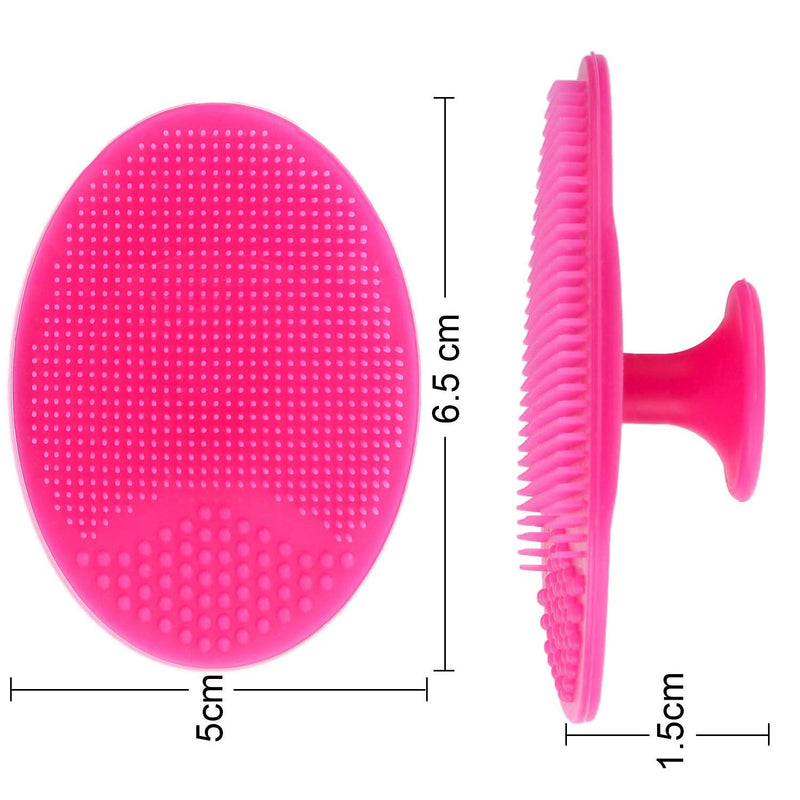 [Australia] - Face Scrubber,Soft Silicone Facial Cleansing Brush Wash Sponge Massage Pore Blackhead Removing Exfoliating Scrub for Sensitive Greasy Dry and All Kinds of Skin (Pink+Purple) Pink+Purple 