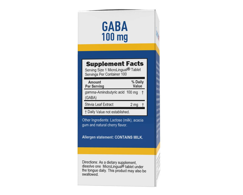 [Australia] - Superior Source GABA 100 mg, Under The Tongue Quick Dissolve Sublingual Tablets, 100 Count, Brain Health Support, Promotes a Relaxing Effect & Positive Mood, Stress Relief & Sleep Support, Non-GMO 