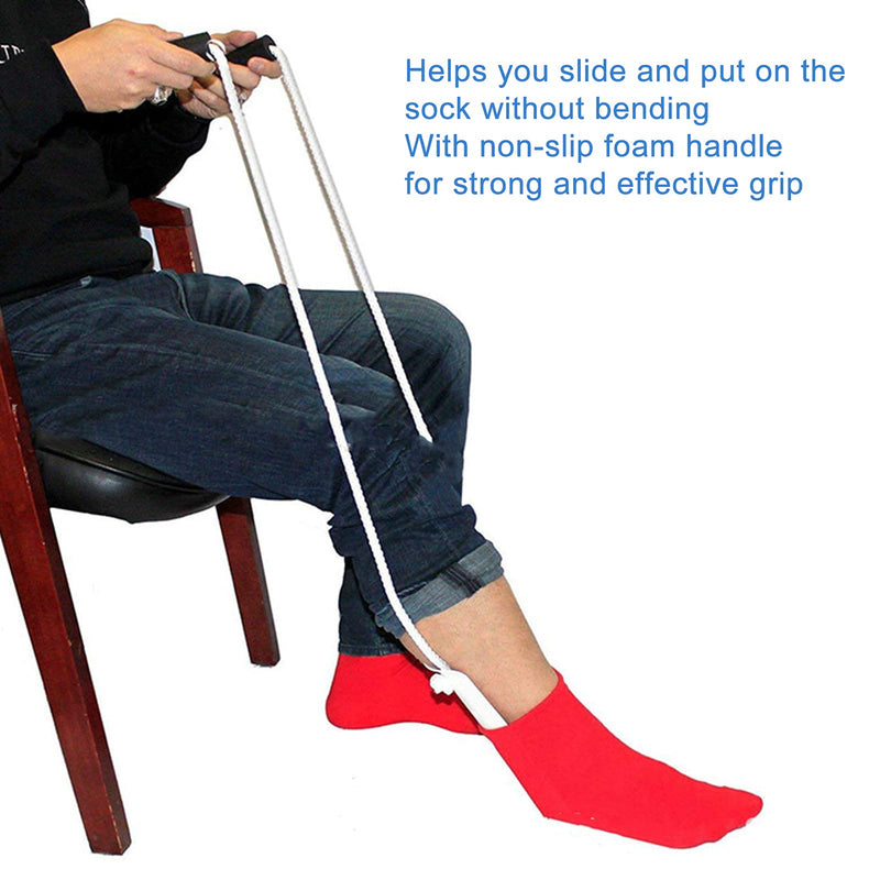 [Australia] - BHDK Sock Aid, Professional Sock Helper Pulling Assist Device, Practical Easy On and Off Stocking Slider with Non‑Slip Foam Handle for Elderly, Patients, Disabled, Pregnant, Diabetics 