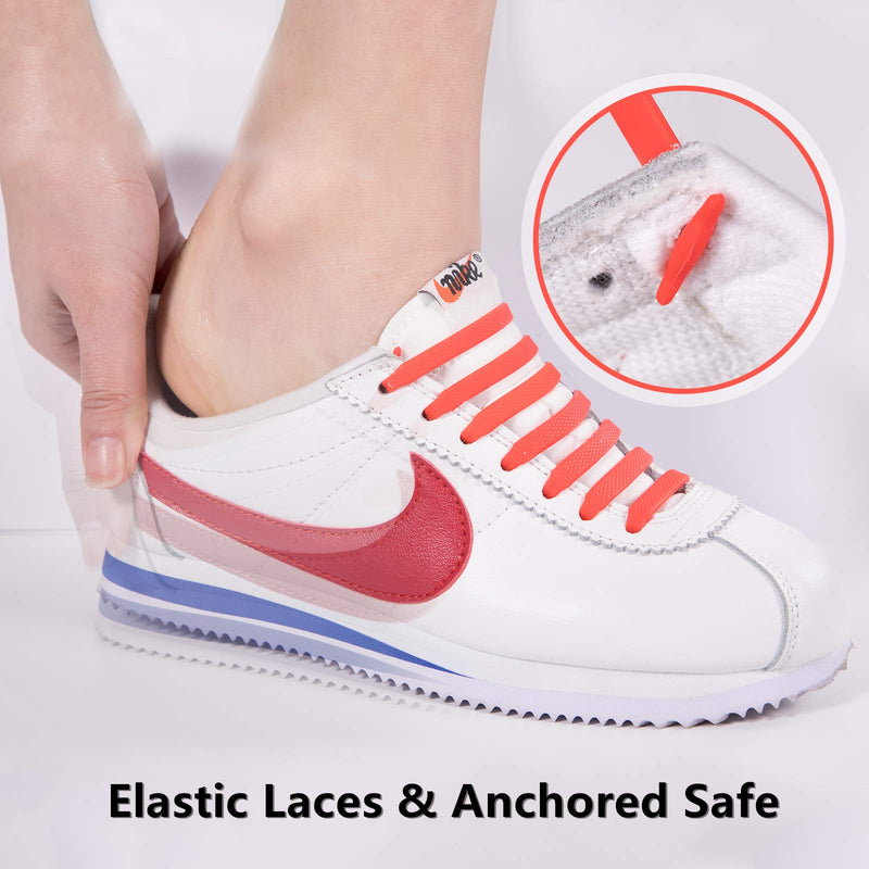 [Australia] - INMAKER No Tie Shoe Laces for Adults and Kids, Elastic Shoelaces for Sneakers, Rubber Silicone Tieless Laces Adults Plus Size Black 