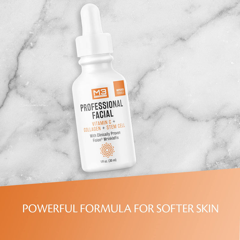 [Australia] - M3 Naturals Vitamin C Serum for Face Infused with Collagen, Hyaluronic Acid, Stem Cell, Vitamin E, Witch Hazel - Anti Aging Serum with Clinically Proven Fision Wrinkle Fix - Facial Skin Care 1 fl oz 