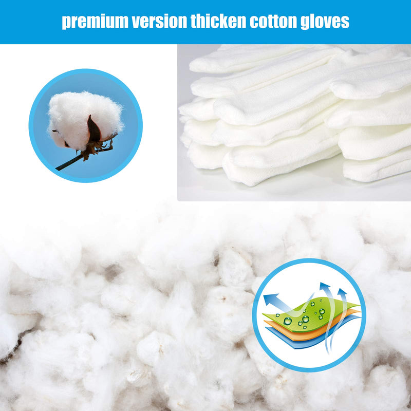 [Australia] - 4 Pair Moisturising Gloves,Cotton Gloves for Eczema & Dry Hands,Stretchable Washable White Gloves(Medium Size) 