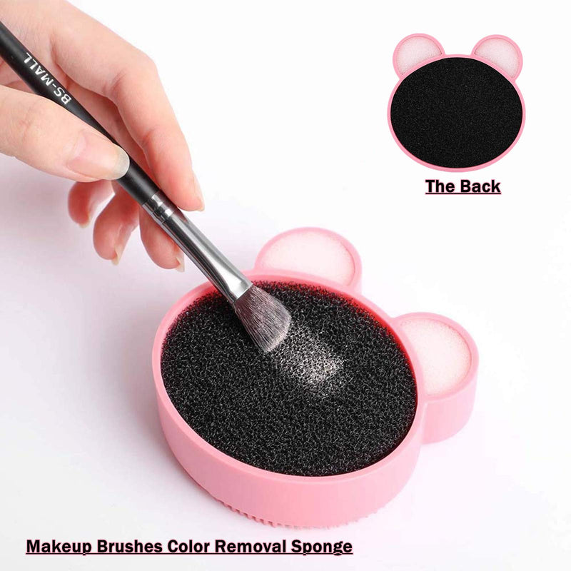 [Australia] - Makeup Brushes Cleaner, Color Removal Sponge and Brush Cleaner Mat 2 IN 1 Makeup Brush Cleaning Box Gifts for Women (Blue) Blue 