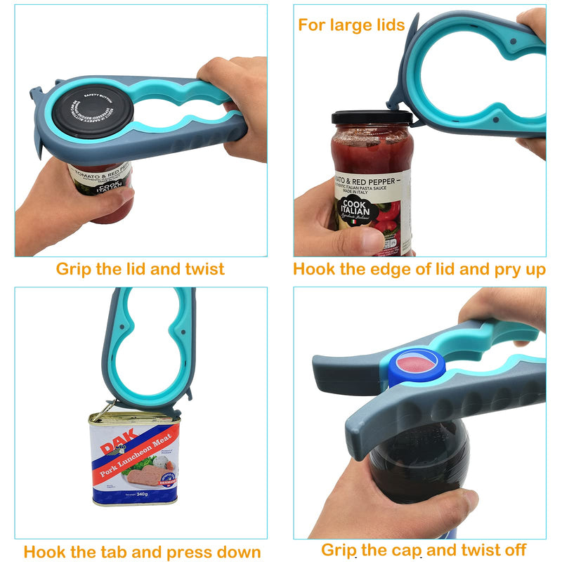 [Australia] - Otstar Jar Opener Bottle Opener for Weak Hands,Seniors with Arthritis and Children, Multi Opener Set with Jar Gripper Pad 