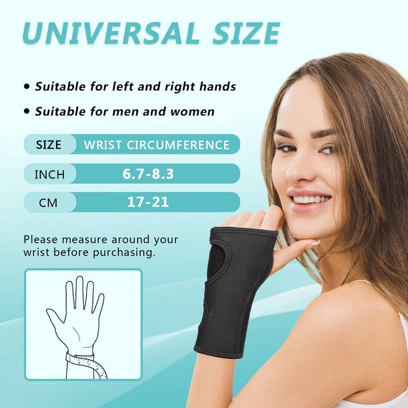 [Australia] - Fibee 2 Pack Night Wrist Sleep Support Brace for Carpal Tunnel Adjustable Compression Wrist Splint for Tendonitis Arthritis Sprains Hand Support with Cushioned beads Padded for Pain Relief Pack of Two 