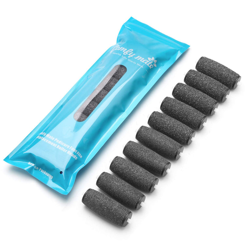 [Australia] - 10 Extra Coarse Replacement Roller Refill Heads for Amope Pedi Electronic Perfect Foot File with Diamond Crystals (Pack of 10) Black 10 Black Extra Coarse 