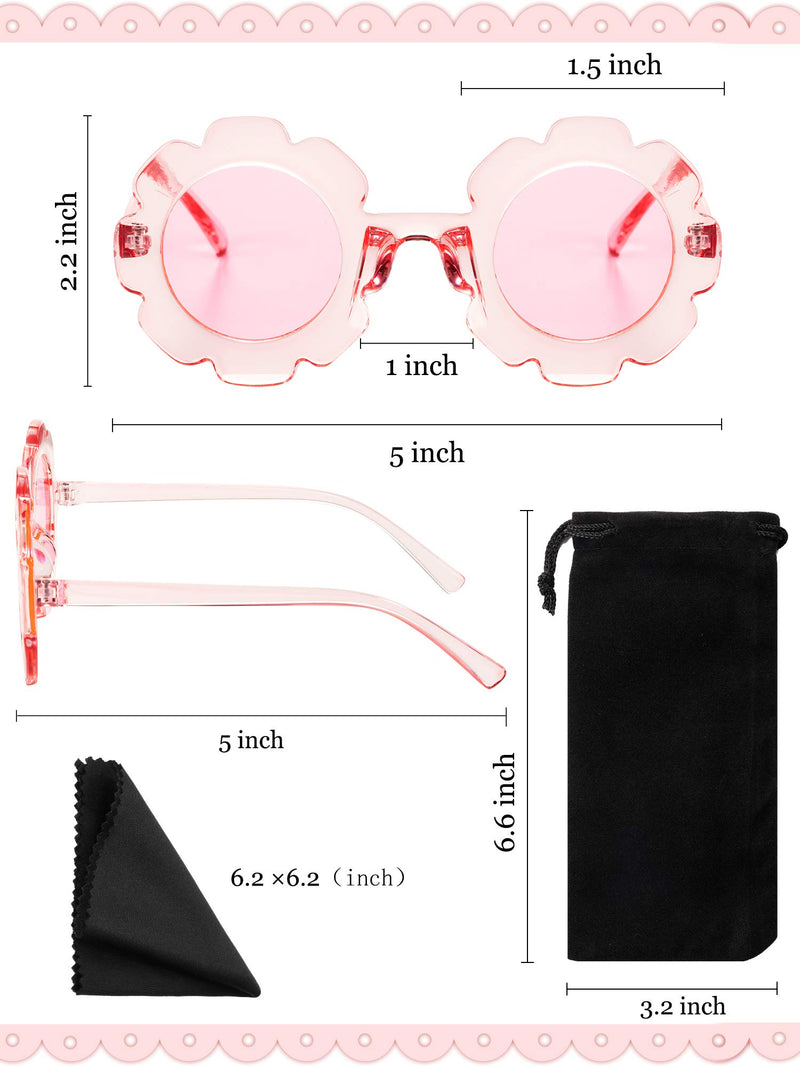 [Australia] - 5 Pairs Kids Sunglasses Cute Round Sunglasses Flower Shaped Glasses Children Girl Boy Gifts 