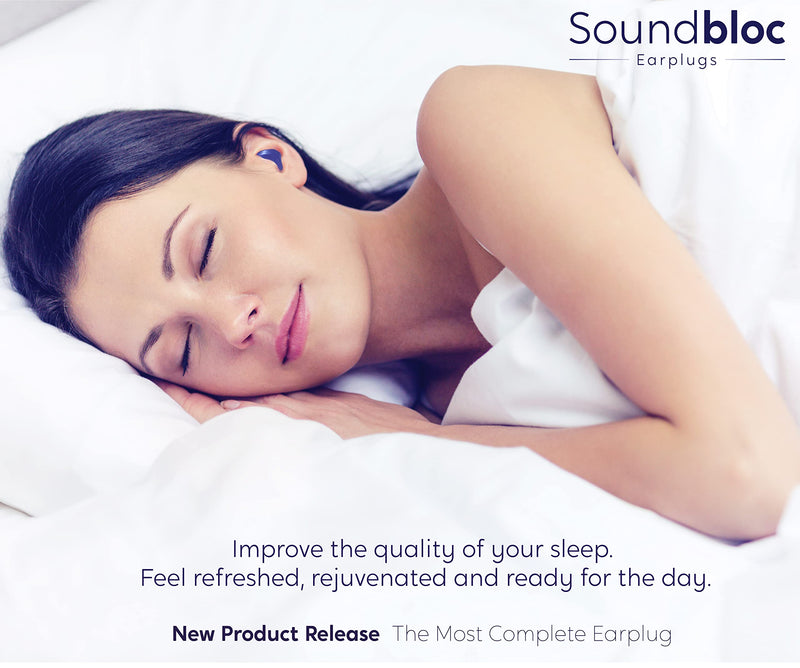 [Australia] - Ear Plugs for Sleeping by Soundbloc™ - 1 Year Supply (6 Pairs) - Custom Fit Noise Reduction Reusable Soft Silicone Earplugs - The Earplug for Sleep Size M/L 